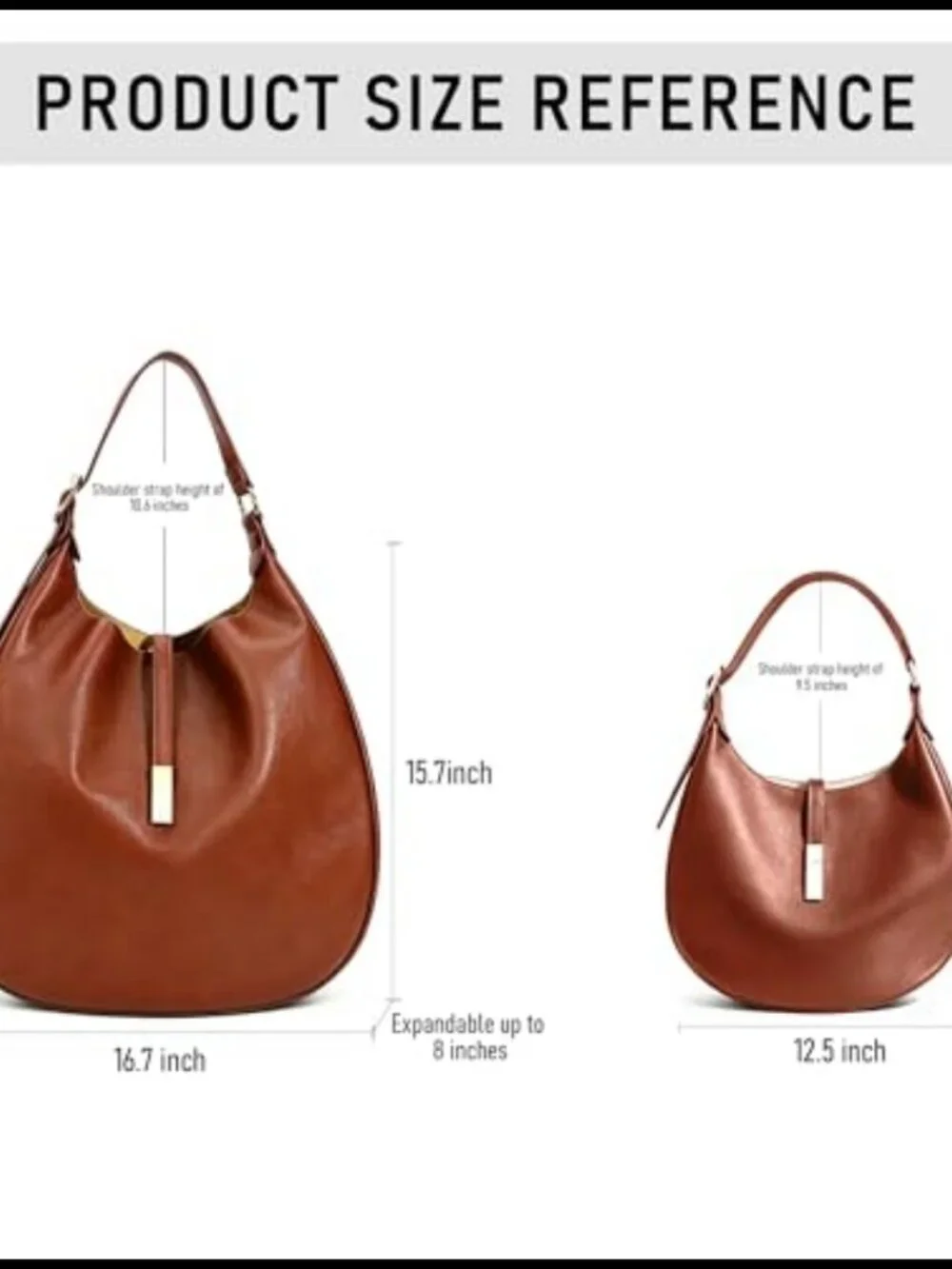 Chinllo Hobo Shoulder Bag Adjustable Strap Snap Closure Purse
